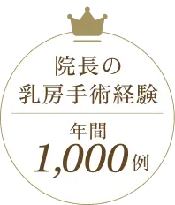 院長の乳房手術経験は年間1000例