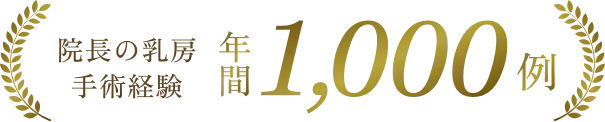 院長の乳房手術経験 年間1,000例